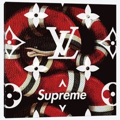 an image of a red snake with the words supreme on it