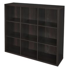 an open bookcase with many compartments on each side