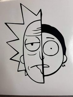 a drawing of a cartoon character with an angry look on his face