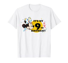 mickey mouse 9th birthday tshirt for boys and girls