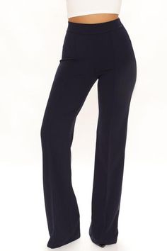 Call It Even Wide Leg Dress Pants - Black, Pants | Fashion Nova Navy Fitted Wide-leg Dress Pants, Black Pants Fashion, Black High-waisted Dress Pants With Belt Loops, Black High-waisted Dress Pants With Elastic Waistband, Black Wide-leg Pants With Ribbed Waistband, Black Stretch Pull-on Dress Pants, High Waisted Dress, High Waisted Dress Pants, Wide Leg Dress Pants