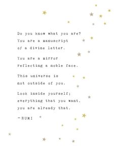 a handwritten poem with gold stars on the bottom and white paper below it that says, do you know what you are?