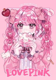 Cupid Anime, Gyaru Character, Dark Cupid, Kawaii Aesthetic, Kawaii Shop, Rosa Pink, Anime Pfp, Cute Art Styles, Book Art Drawings