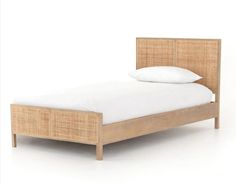 The Summer Bed features natural mango frames and woven cane, for a light, textural look with fresh organic allure. Paneled head and foot boards add a detail-rich touch. Twin Dimensions:Overall: 42.50"w x 79.00"d x 46.50"hFloor to Top of Slat Height: 11.81"Footboard Height: 19.38"Weight: 109 lbs. Queen Dimensions:Overal Queen Beds For Sale, Rattan Bed Frame, Coastal Style Furniture, Cane Bed, Rattan Bed, Big Bedrooms, Girl Bedrooms, Bed Platform, Teen Furniture