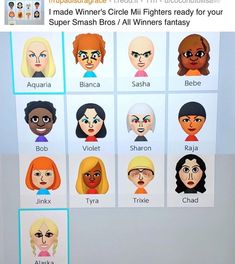 an image of some people with different facial expressions on their faces and the words super smash bros