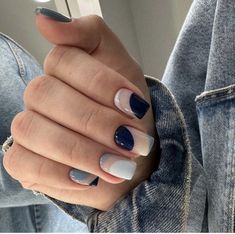 Blue Fall Nails, Hottest Nail Trends, Art Nail Designs, Navy Nails, Fall Nail Ideas, Navy Blue Nails, Best Nails, French Tip Nail Designs, Fall Manicure