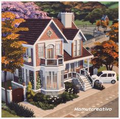 this is an artist's rendering of a victorian house in the suburbs of san francisco