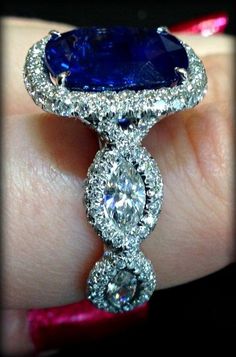 Side detail: JB Star ring with sapphire and diamonds. Via Diamonds in the Library. Star Rings, Sapphire Rings, Ruby Jewelry, Star Ring, Sapphire Jewelry, Gorgeous Jewelry, Ruby Ring, The Library