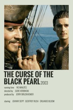 the curse of the black pearl 2003 poster with johnny depp, captain jack sparrow