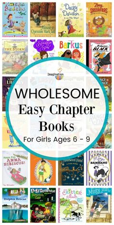 books for girls ages 6 - 9 with the title, wholesome easy chaper books