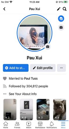 an iphone screen showing the profile of paul xuii