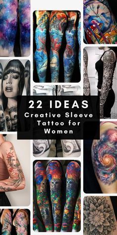 many different tattoos and body art designs on women's arms, legs and hands