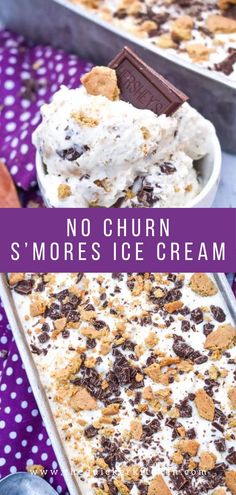 no churn s'mores ice cream in a pan