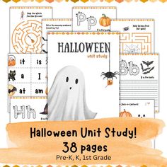 halloween unit study for the 3rd grade students with an image of a ghost and pumpkin