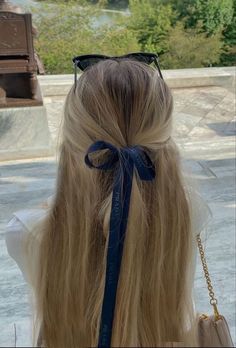 Ribbon Hairstyle, Easy Hairstyles For Long Hair, Dream Hair, Hairstyles For School, Hair Day