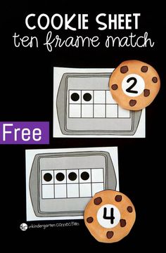 cookie sheet ten frame match with two cookies