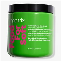 Pamper your hair with the Matrix Food For Soft Rich Hydrating Treatment Mask. This luxurious mask deeply moisturizes and revives dry, damaged hair, leaving it soft, shiny, and full of life. On sale now, it's your go-to for a salon-quality treatment at home. Heated Hair Brush, Heat Damaged Hair, Porous Hair, Matrix Hair, How To Grow Your Hair Faster, Hair Oil Serum, Conditioner Hair Mask, Hydrating Shampoo, Hydrate Hair