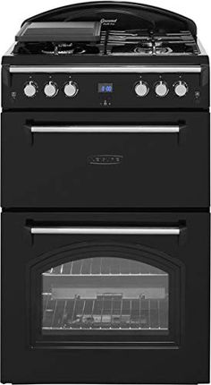 an electric stove with two burners and one oven door open, on a white background