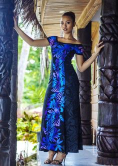 Manaia Poly Dress Designs, Islander Dresses Design, Pacific Dress Designs, Pacific Island Dress Patterns, Long Ankara Gowns, Dress Hawaiian Style