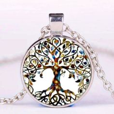 Necklace / Pendant Made Of Silver Alloy. Painted Rainbow Tree Of Life. Check Out The Closet, All Items Bundle For 25%Off! Symbolic Silver Necklace With Tree Of Life, Artistic White Round Necklace, Multicolor Necklaces With Silver Chain As Gift, Multicolor Necklaces With Silver Chain For Gifts, Multicolor Necklace With Silver Chain As Gift, Silver Tree Of Life Necklace For Jewelry Making, Magic Necklace, Rainbow Tree, Painted Rainbow