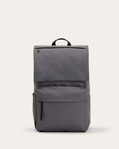 The ReNew Transit Backpack Slate Grey – Everlane Water Bottle Holders, Slate Grey, Laptop Pocket, Zipper Pulls, Recycle Plastic Bottles, Supply Chain, Bottle Holders, Recycled Plastic, Plastic Bottles