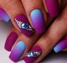 Unghie Sfumate, Squoval Nails, Fantasy Nails, New Nail Designs, Nail Art Ombre, Glitter Nail Art