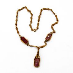 "Magnificent Ornate 10K Yellow Gold Filigree Necklace with inset rectangular Carnelian stones that feature carved Crystal tops with ornate foliate and scroll decorations. c.1910. This wonderful necklace measures 16 1/16\" long with a 1 5/16\" long dangle and weighs 14g. The two smaller Carnelian and carved crystal stones measure 15mm x 7mm, while the larger stone measures 18mm x 10mm. Eb7001" Gold Filigree Necklace, Filigree Necklaces, Carnelian Stone, Crystal Stones, Gold Filigree, Star Pendant, Spring Rings, Stones And Crystals, Crystal Necklace