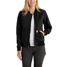 Sport Logos, Carhartt Womens, Carhartt Workwear, Canvas Jacket, Carhartt Women, Carhartt Jacket, Work Jackets, Black Canvas, Light Jacket