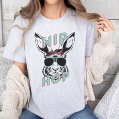 Hip Hop Ya Don't Stop Bunny Tee - Limeberry Designs Easter Tees, Hoodie Fits, Formal Business, Dress Trousers, Collar Shirts, Mens Tees, Piece Of Clothing, Custom Clothes, Exclusive Designs