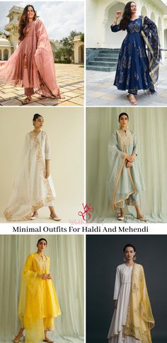 For the brides who want to go for something light and comfortable for thier haldi and mehendi ceremony, Here are some trending outfits to go for! #minimaloutfits #minimalhaldioutfit #minimalmehendioutfit #cottonoutfits #kurtis #palazzosuits #shararadesigns #cottonsharara #pakistanibride #cottonsuits #printedsuits #indowesternoutfits #cottonlehenga #lightbridalwear #cottonsaree