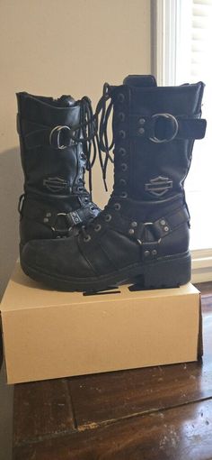 #ad Premium Women's Harley Davidson Boots, Fashion women's Shoes Womens Harley Davidson Boots, 200 Dollars, Harley Davidson Boots, Wearing Clothes, Elegant Woman, Women's Shoes, Harley Davidson, Fashion Shoes, Gift Card