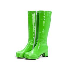 Category:Boots; Upper Materials:PU; Season:Winter,Fall; Heel Type:Chunky Heel; Actual Heel Height:1.97; Gender:Women's; Activity:Walking Shoes; Toe Shape:Square Toe; Type:Knee High Boots; Style:Casual; Heel Height(inch):1-2; Boot Shaft:Knee High Boots; Outsole Materials:Rubber; Occasion:Daily; Closure Type:Zipper; Pattern:Solid Colored; Shipping Weight:1.0; Listing Date:12/01/2020; Production mode:External procurement; Foot Length:; Size chart date source:Provided by Supplier.; Special selected Womens Boots Knee High, Mid Heel Boots, Boots Square Toe, Gogo Boots, Orange Shoes, Womens Chunky Heels, Chunky Heels Boots, Square Toe Boots, High Leg Boots