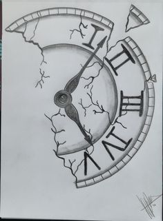 Wall Clock Drawing Sketches, Clock Hand Tattoo Stencil, Clock Sketch Drawing, Clock Drawing Sketches, Broken Clock Sketch, Drawing Of Clock, Old Clock Drawing, Clock Art Drawing, Clock Drawing Simple