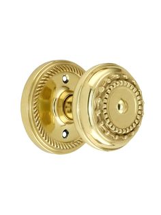 an antique style brass door knob