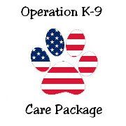 an american flag paw with the words operation k - 9 care package