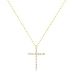 This beautiful piece of jewelry is not only a symbol of devotion and faith but also a true work of art. This gorgeous 10K yellow gold plated .925 sterling silver pendant necklace features round, brilliant cut diamonds in a cross design. This diamond cross pendant comes with a matching box chain necklace with a spring ring clasp. The contemporary yet classic 18Ã¢â‚¬Â box chain complements any neckline beautifully. This authentic design is crafted of real 92.5% sterling silver that has been elect Cross Jewelry Necklace, Box Chain Necklace, Bracelets Gold Diamond, Diamond Cross Pendants, Gold Diamond Earrings, Diamond Cross, Necklace Box, Sterling Silver Necklace Pendants, Yellow Gold Pendants