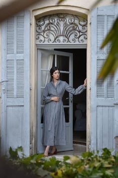 Inès Linen Wrap Dress (Pre-Order, Ships Oct 10) – Luxe Provence - A Slow Fashion Brand from the South of France Linen Wrap Dress, French Dress, Provence Style, Slow Fashion Brands, French Grey, The South Of France, Silk Slip Dress, Silk Slip, Blazer Fashion