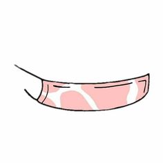 a drawing of a pink and white animal print headband on a white background,