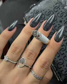 Nye Nails, Punk Nails, Makijaż Smokey Eye, Classy Nails, Dream Nails, Funky Nails, Chic Nails, Long Acrylic Nails