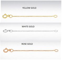 9ct Gold Extender Chain 9k Safety Bracelet Necklace Extension 5cm * Metal : 9ct Gold * Colour : Yellow/White/Rose Gold * Width : 0.75 mm * Length : 5 cm or 2 inches * Comes with a spring ring clasp * Extension chain comes with a polished appearance * Suitable for any chains * 9ct gold trace chain extender with soldered clasp and rings  * Free Delivery for customers located in the UK with Royal Mail tracking  * All of our products are supplied and comply with UK and International Hallmarking laws Safety Bracelet, Safety Chain, Chain Extenders, Colour Yellow, Dec 30, Gold Colour, White Rose Gold, Bracelet Necklace, White Rose