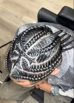 Chrome hearts hair inspo Men Hair Plait Style, Chrome Hearts Braids Men, Heart Braids Men, Chrome Heart Cornrows