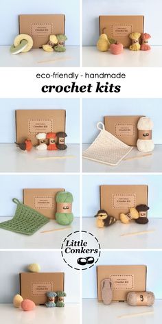 the instructions for crochet kits are shown