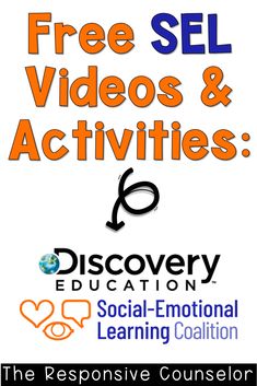 a poster with the words, free video and activities for children to use on social - emotion learning coalition