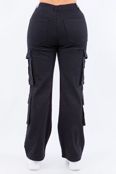 Introducing our High Waist Multi Pockets Cargo Pants! With a button waist closure and multiple pockets, these pants are perfect for everyday wear. The high waist and loose fitting design offer comfort and style. Available in size S with a waist of 27 inches and an inseam of 31 inches. 97% COTTON, 3% SPANDEX BUTTON WAIST CLOSURE HIGH WAIST, LOOSE FITTING MULTIPLE POCKETS SIZE S : WAIST - 27 INCH, INSEAM - 31 INCH Pocket Size, The High, Cargo Pants, No Response, Everyday Wear, High Waist, Loose Fitting, High Waisted, Spandex