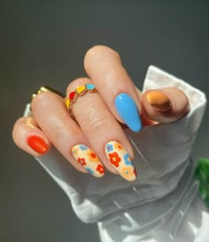 Colorful Nail, Cute Spring Nails, Spring Nail Designs, Colorful Nails, Spring Nail Colors, Bright Nails, Spring Nail Art, Bright Spring, Nails 2024