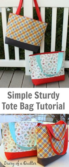 the simple tote bag pattern is easy and fun