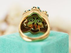 Gold Multi-stone Turquoise Ring For Wedding, Turquoise Ring Gold, Antique Turquoise, Present For Her, Diamonds Ring, Presents For Her, Natural Turquoise, Ring Gold, Statement Ring