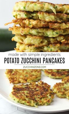 potato zucchini pancakes are made with simple ingredients