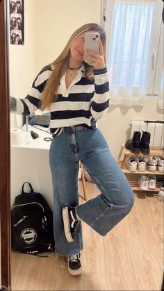 Western Outfits Ideas, Outfit Ideas For College, Vans Jeans, Causual Outfits