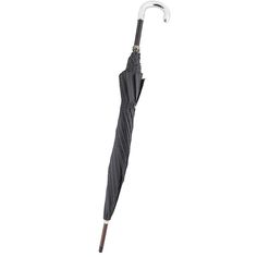 Just because it's raining doesn't mean your sense of style has to be compromised. This luxurious Italian made umbrella walking cane has a sophisticated pinstripe pattern which makes it deal for business, formal or everyday use. The tourist style handle is a Silver 925r plated for an added touch of elegance to an already elegant cane. Made in Italy, this walking stick was clearly made with quality and is sure to last you for years to come. Luxury Pinstripe Shirt For Business, Luxury Elegant Pinstripe Shirt, Walking Canes, Walking Sticks, Umbrella, Walking, Silver, Black